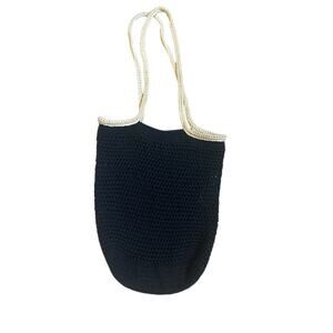 J. Crew Knit Crochet Navy Blue Market Bag (NEW WITH DEFECTS)